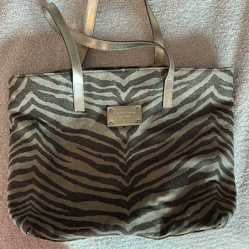 Michael Kors Stylish Zebra Print Tote Bag
